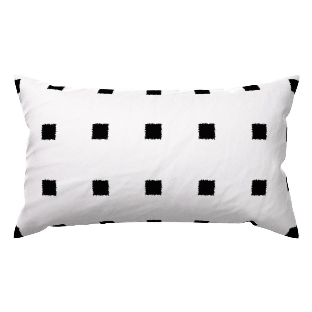Black and White Accent Pillow Black Squares on White by Etsy