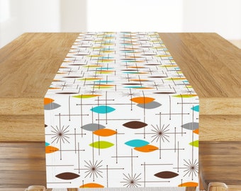 Mid Century Modern Table Runner - Orbs 7 by tonyanewton - Space Age Abstract Atomic Retro 1950s  Cotton Sateen Table Runner by Spoonflower