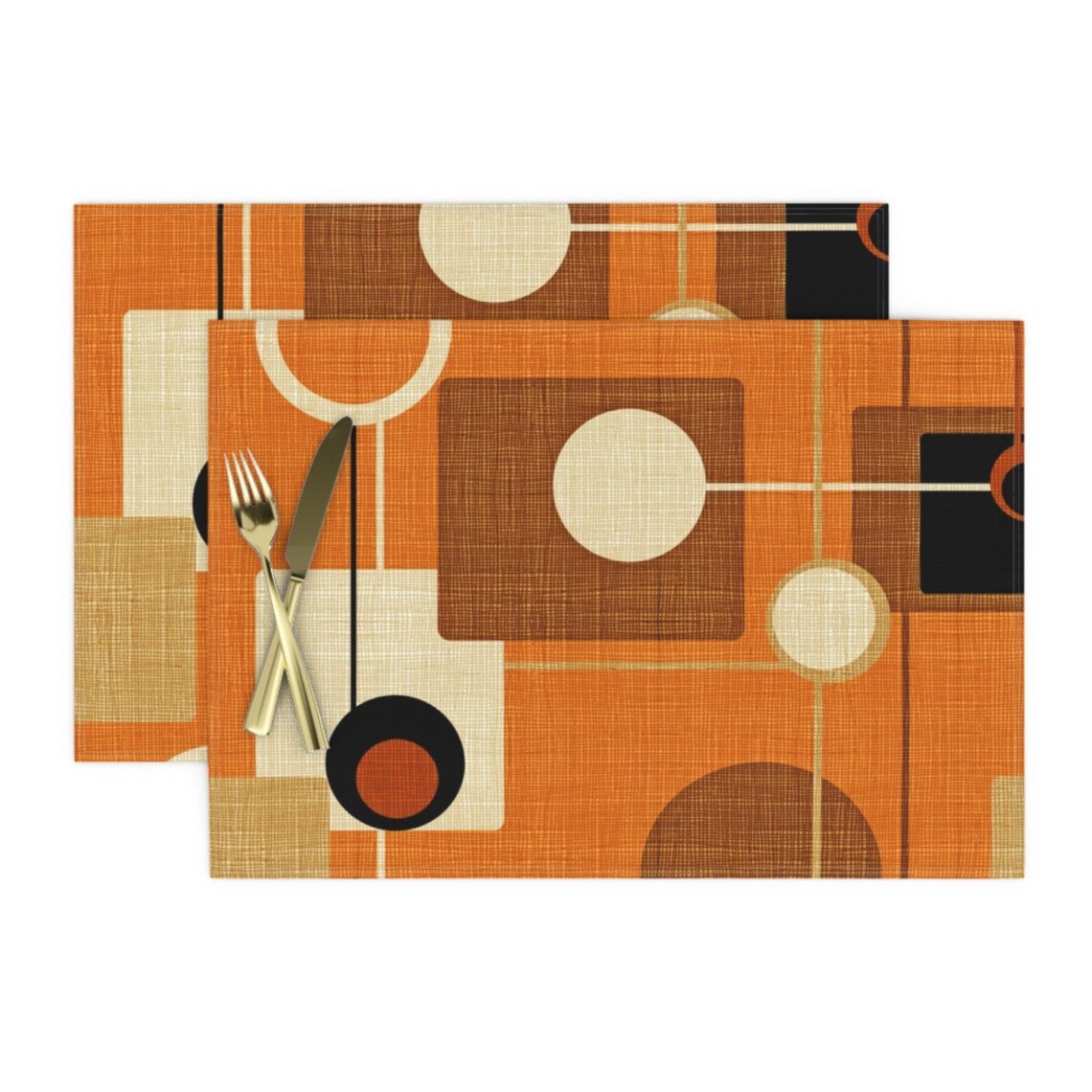 Mid Century Modern Placemats Set of 2 Etsy