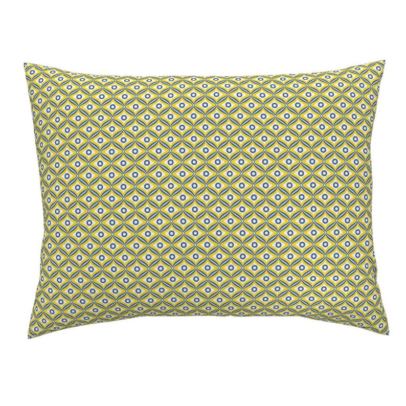 Talavera Pillow Sham Rounded Diamonds by Mexican Inspired Cotton Sateen Pillow Sham Bedding by Spoonflower Talavera