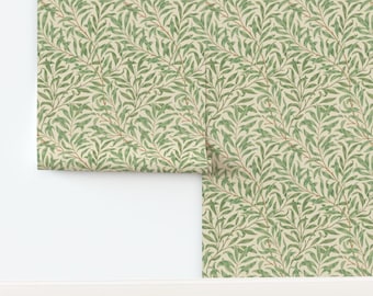 William Morris Non-Pasted Wallpaper Victorian Art Nouveau - Willow Bough by peacoquettedesigns Wallpaper Double Roll by Spoonflower