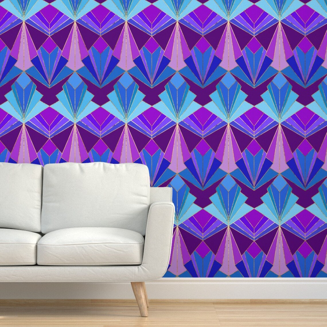 Jewel Tone Art Deco Wallpaper Peacock Art Deco by Etsy