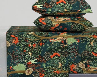 Märchen Bettwäsche - Waldwunderland von gaiamarfurt - Zauberwald 100% Baumwollsatin Bettwäsche von Spoonflower