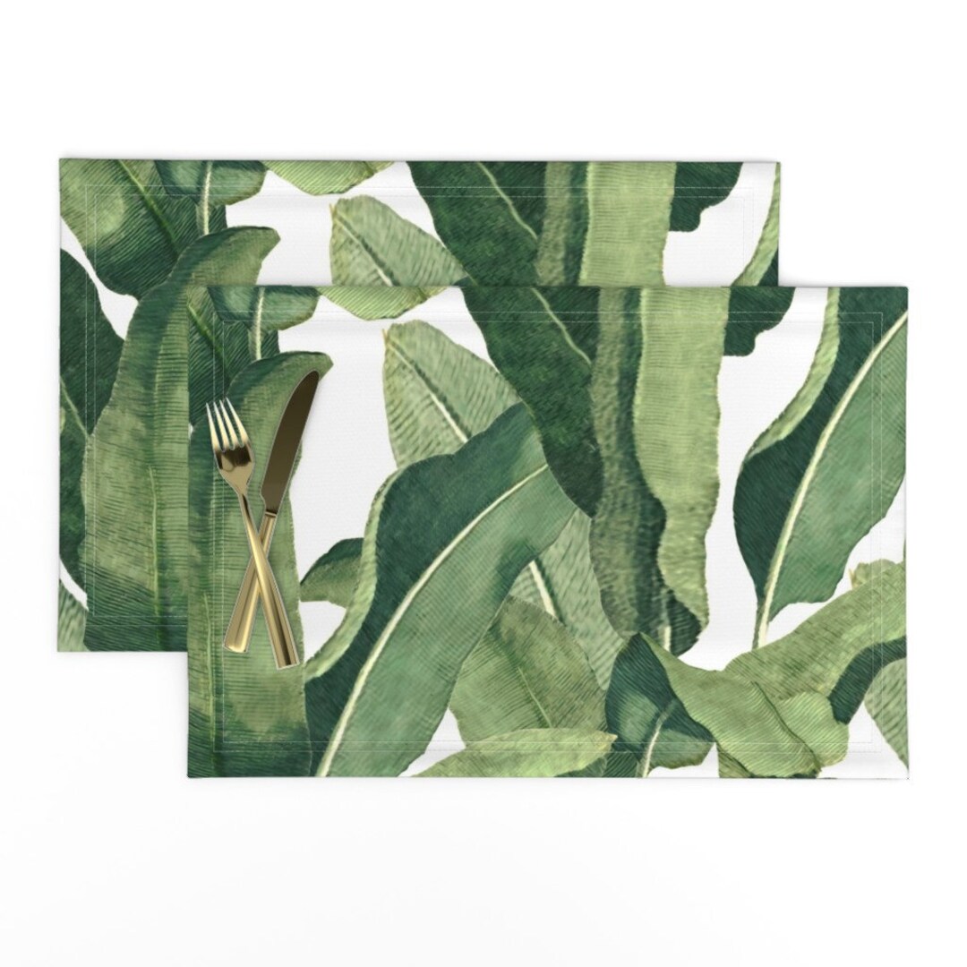 Banana Leaf Placemats set of 2 Tropical Leaves by