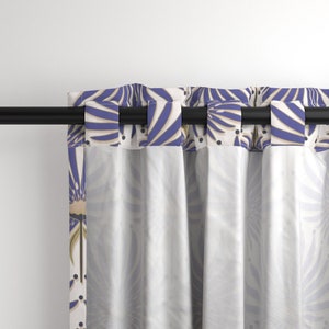 Periwinkle Geometric Curtain Panel - Elegant Botanical Purple Blue Trending 2022 Color Custom Curtain Panel - Geometric Lotus by garabateo - image 4