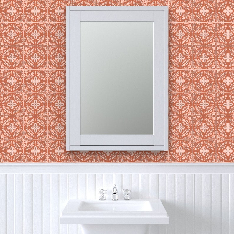 Geometric Wallpaper Sevilla Spanish Tile by Heatherdutton - Etsy