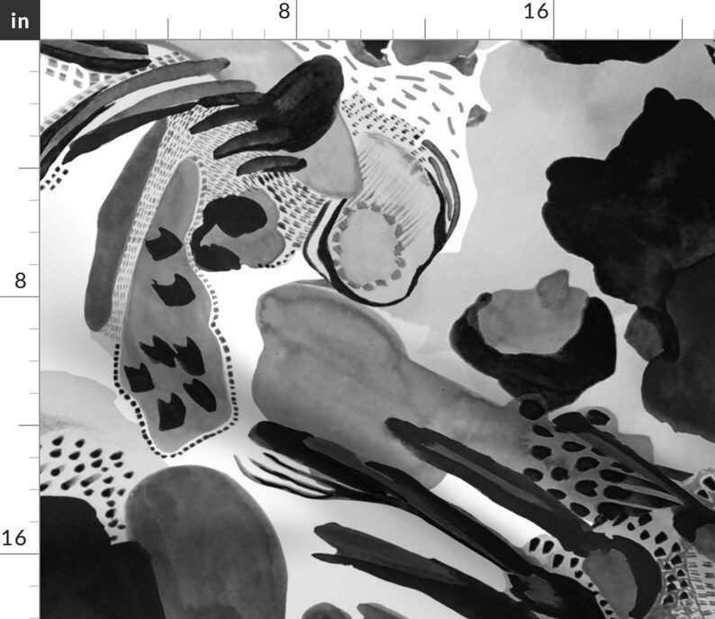 Black And White Abstract by katiekortman Abstract Grayscale Throw Pillow Modern Painting 18x18 Square Throw Pillow by Spoonflower