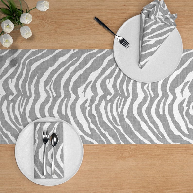 Animal Print Table Runner Zebra Texture by Kimsa Safari Etsy