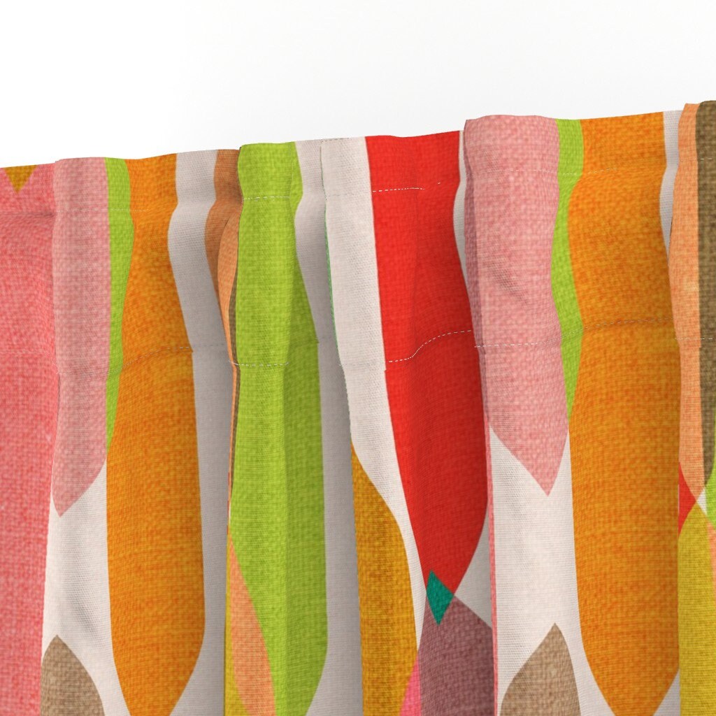 Retro Modern Curtain Panel - Bright Abstract Kaleidoscope Colourful ...