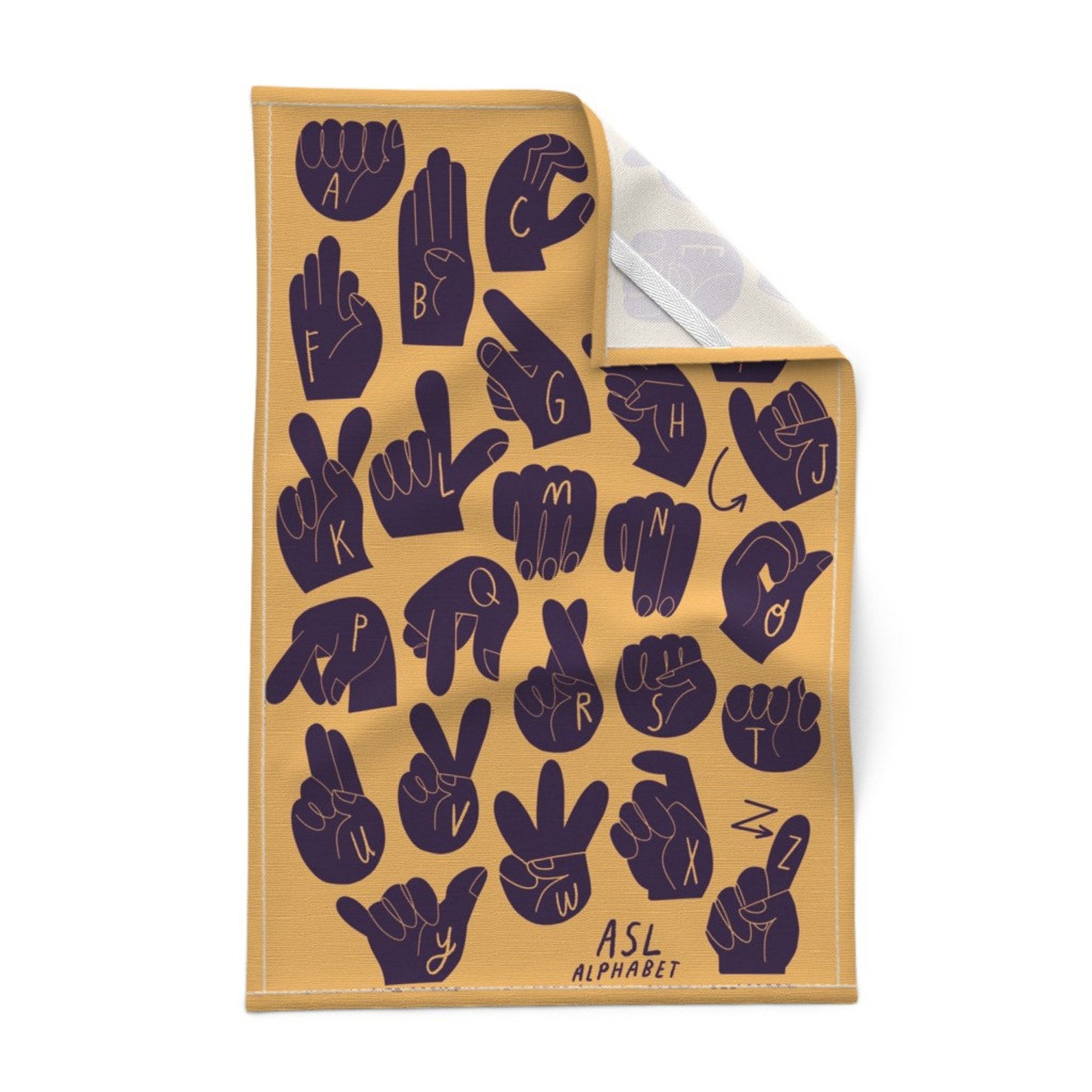 Alphabet Tea Towel Sign Language Alphabet Asl by anda Tea Etsy