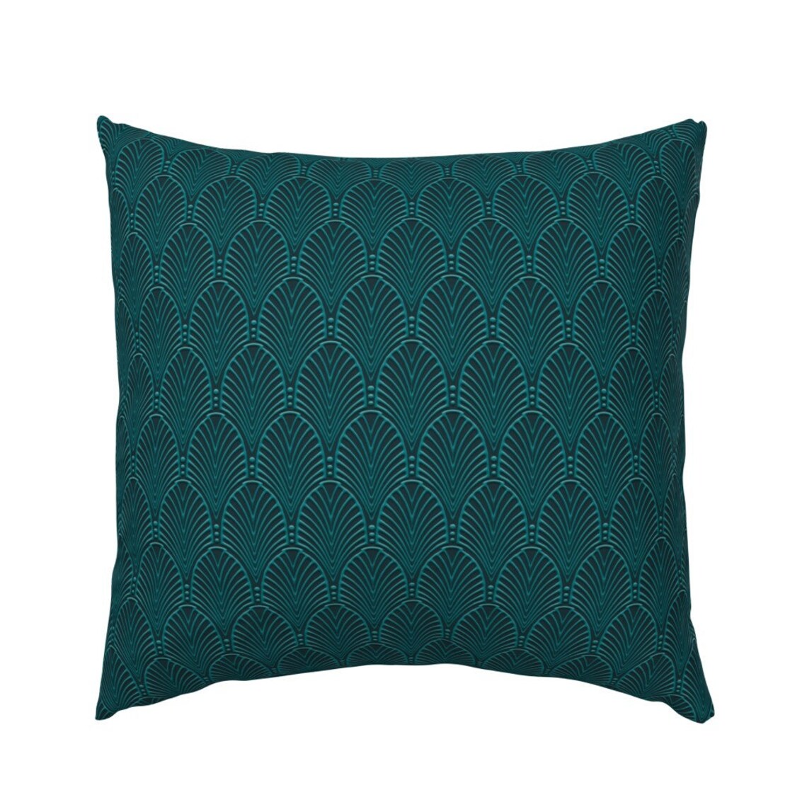 Teal Feathers Pillow Sham Deco Pattern Teal by J9design Etsy