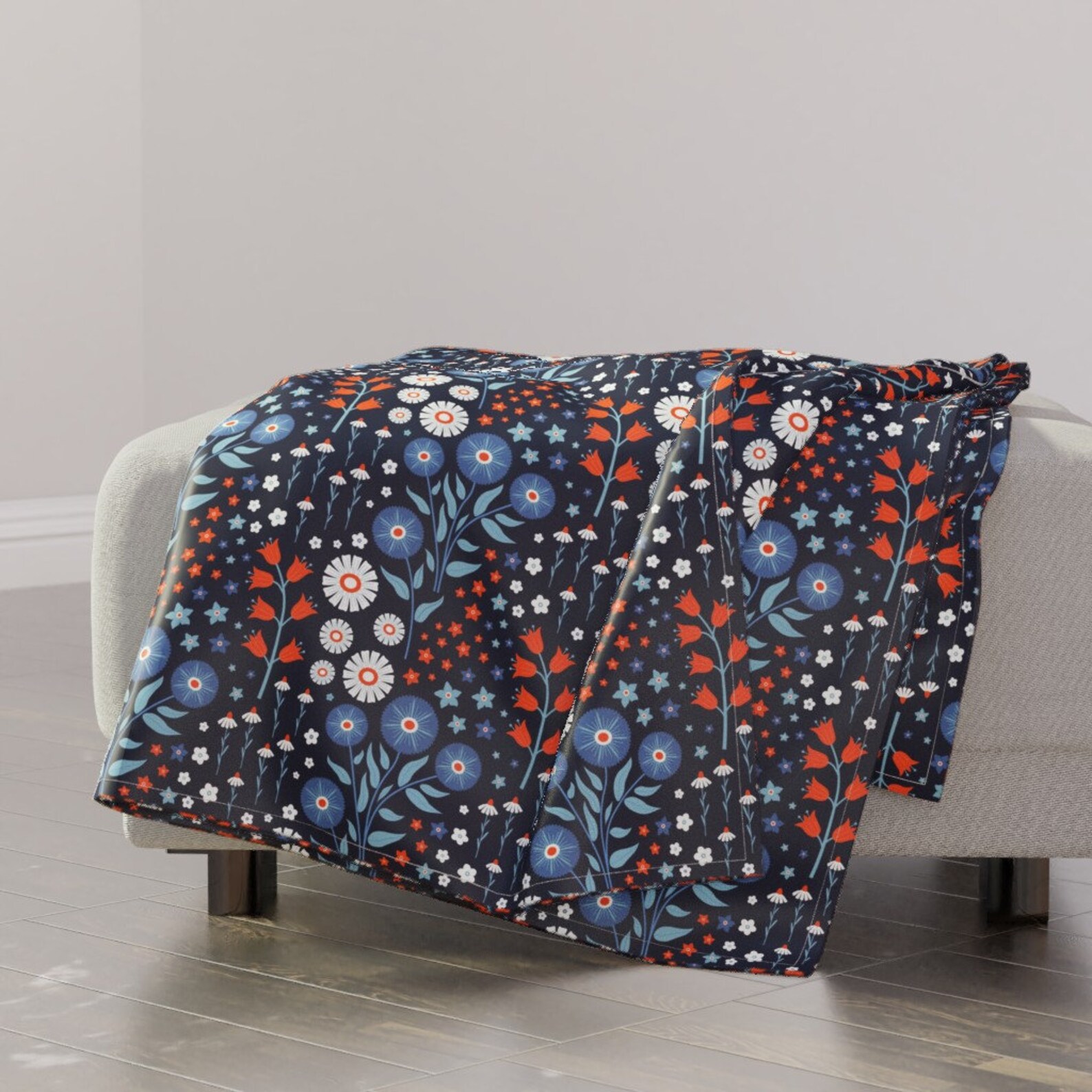 Americana Floral Throw Blanket Wildflower Meadow par Etsy