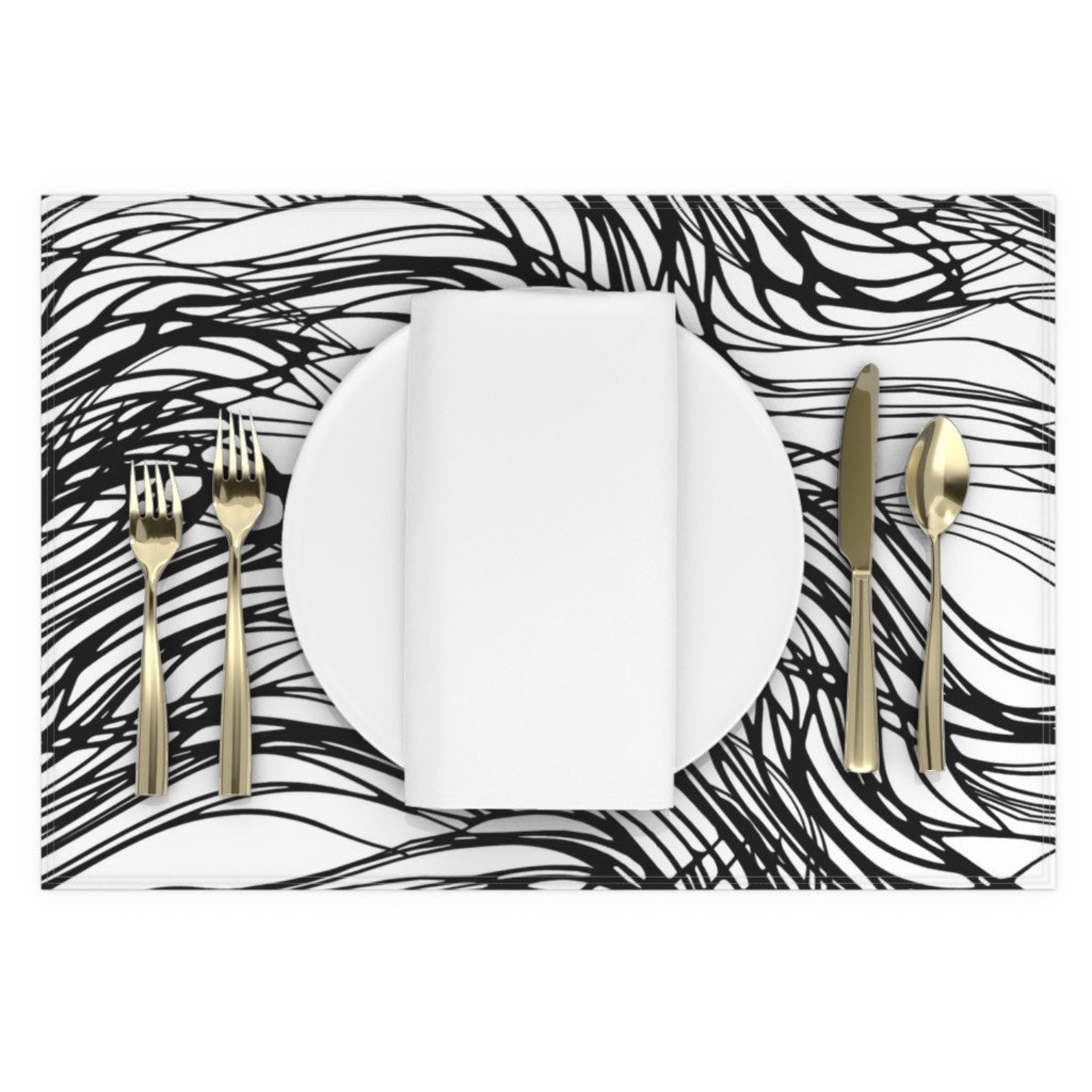 Abstract Placemats Set of 2 Wavy Rapids by wren_leyland Etsy