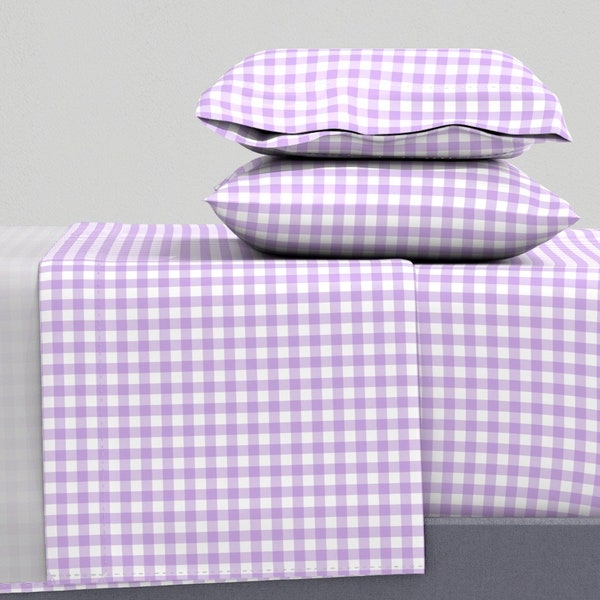 Purple Gingham Sheets Etsy