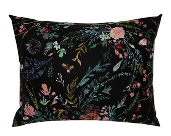 French Floral Flower Leaf Print Roostery Pillow Sham 100% Cotton Sateen 26in x 20in Knife-Edge Sham French Floral Flower Leaf Print Roostery Pillow Sham 100% Cotton Sateen 26in x 20in Knife-Edge Sham