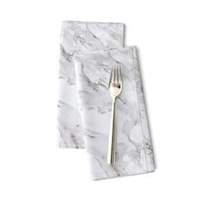 Marble Dinner Napkins (Set of 2) - Calcutta Marble Gray by etienne - Granite Calcutta Grey Marble Gray Marble Cloth Napkins by Spoonflower