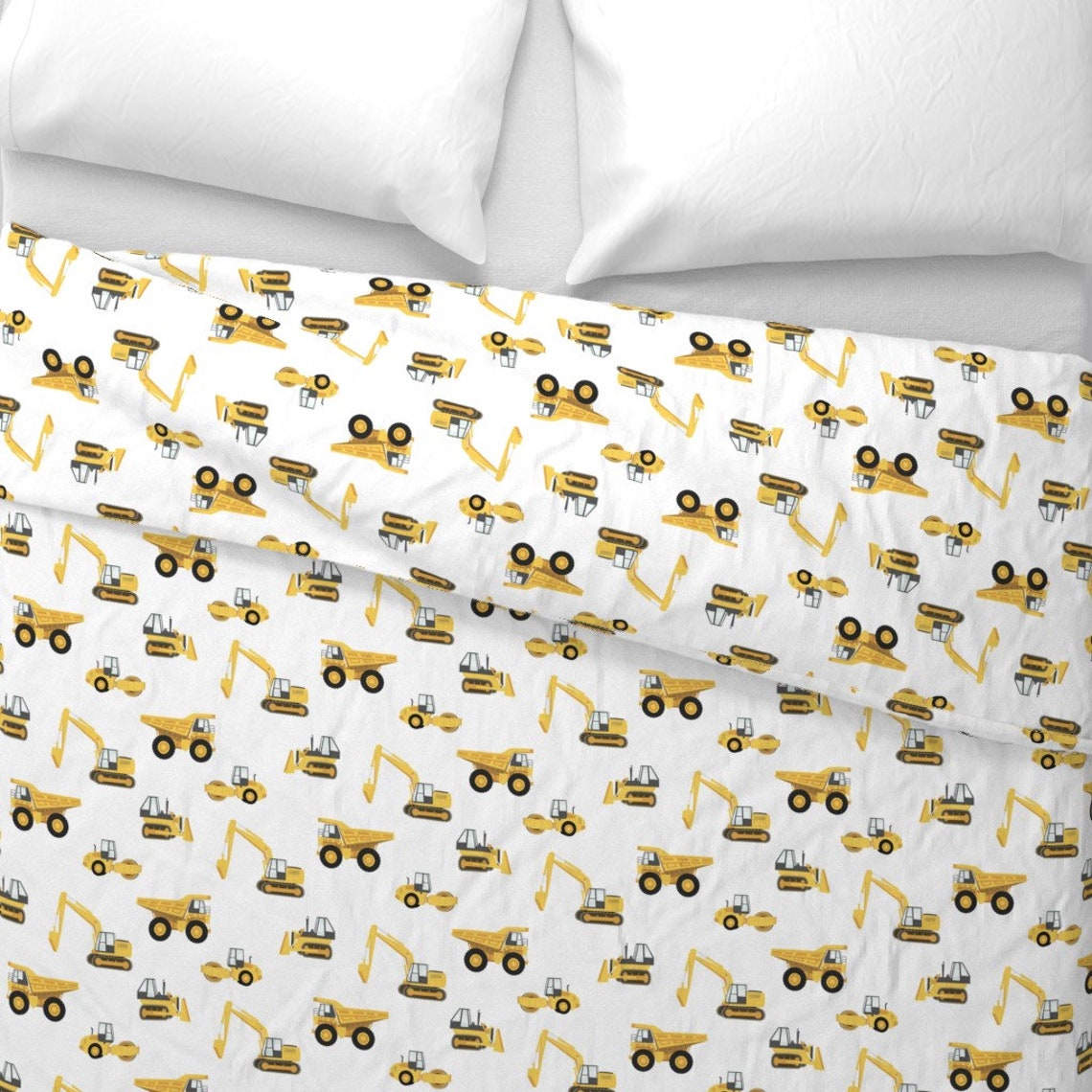 Digger Duvet Cover Construction Trucks by Littlearrowdesign Etsy