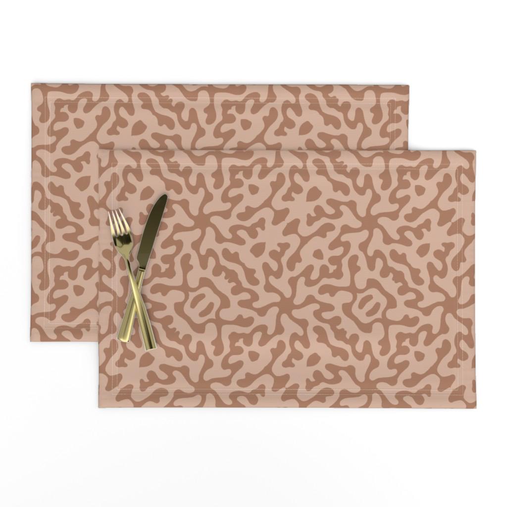 Modern Pink Nude Placemats (Set of 2) - Abstract Beige by ivala - Abstract Shapes Warm Minimalism Small Scale Cloth Placemats by Spoonflower