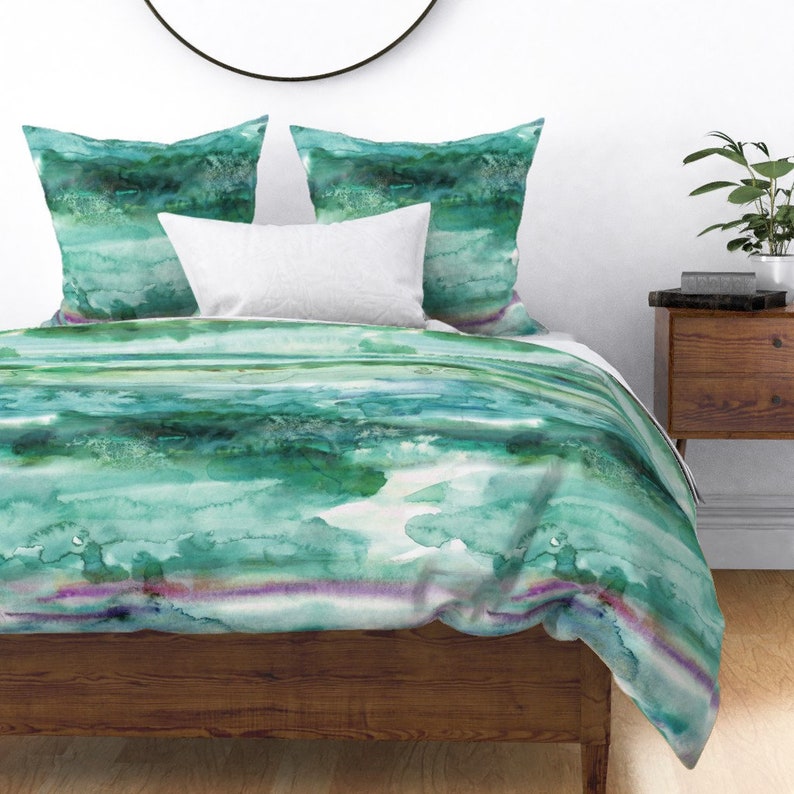 Ocean Watercolor Duvet Cover Watercolour 26 by Heytangerine | Etsy