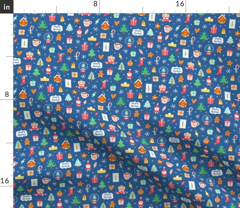 Winter Holiday Trees Santa Cotton Sateen Tablecloth by Spoonflower Christmas Tablecloth Winter Holidays Symbols by stolenpencil