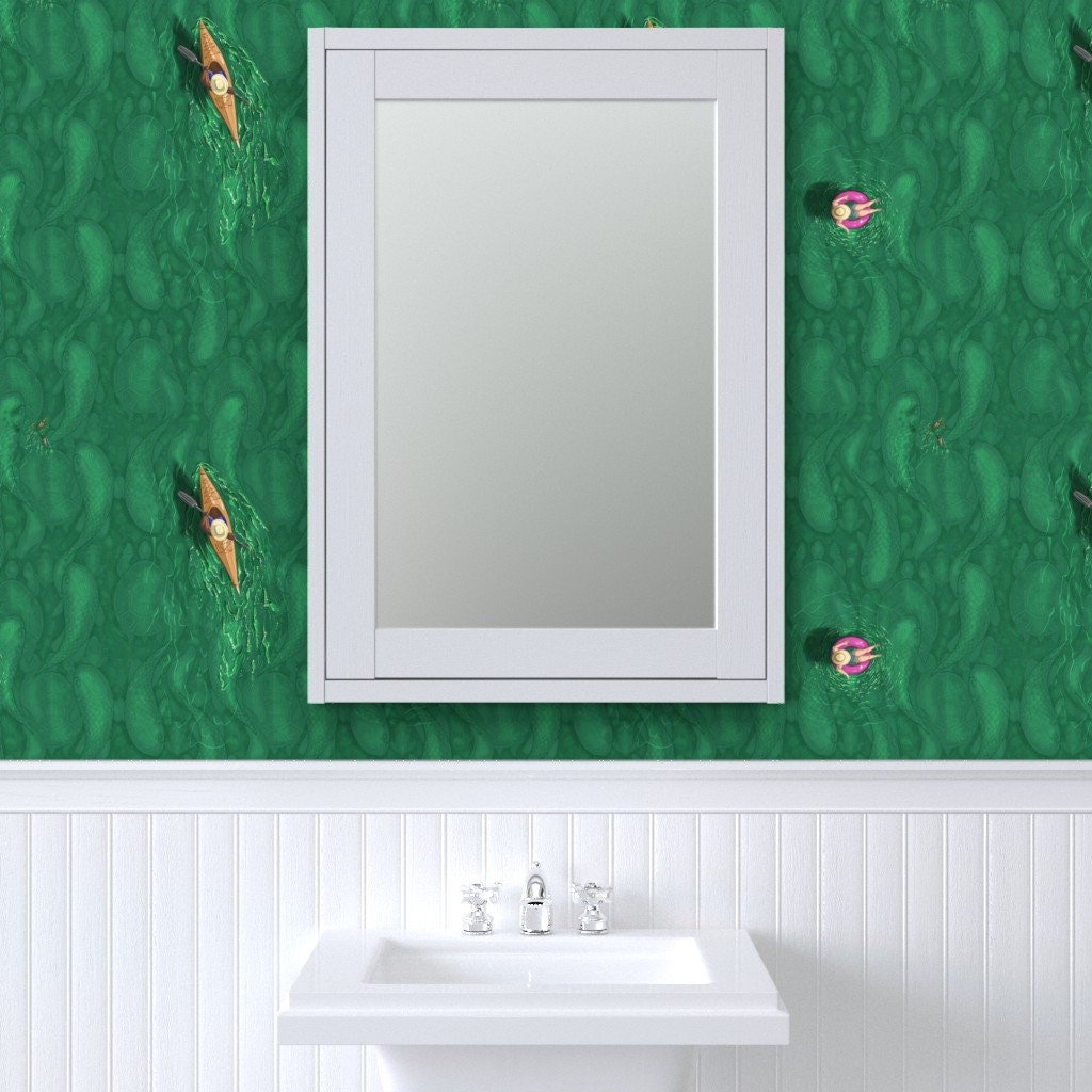 Green Commercial Grade Wallpaper Something in the Water by