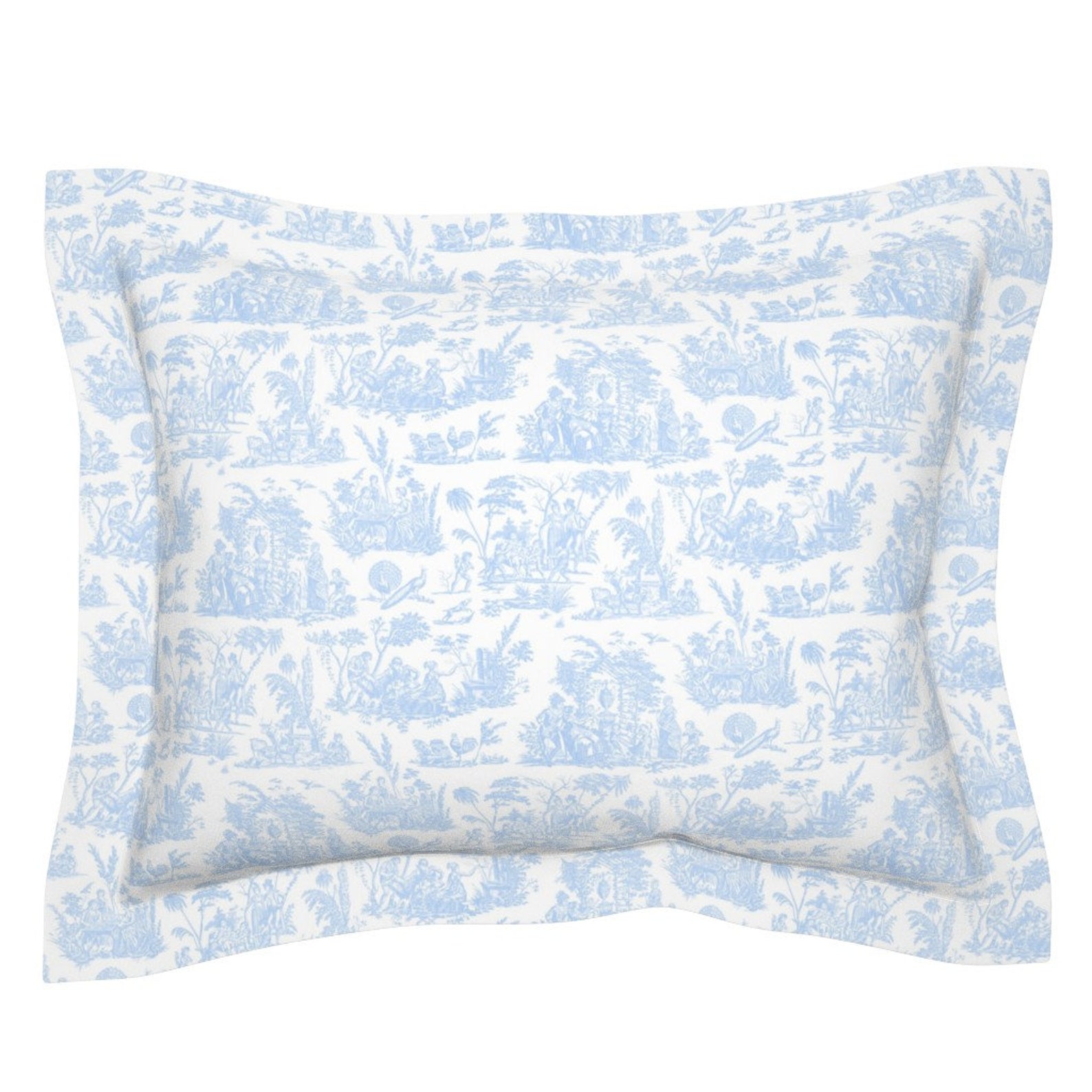 Baby Blue Toile Pillow Sham Marseilles Toile de Etsy