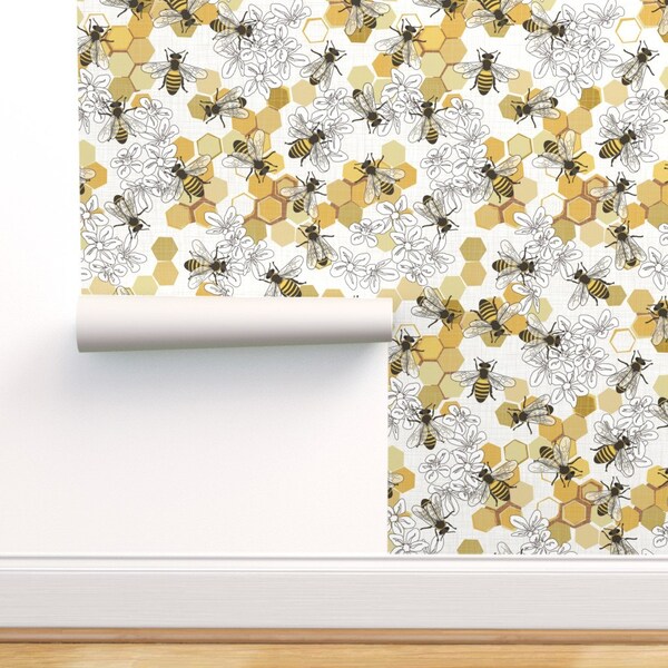 Honey Bees Wallpaper - Etsy