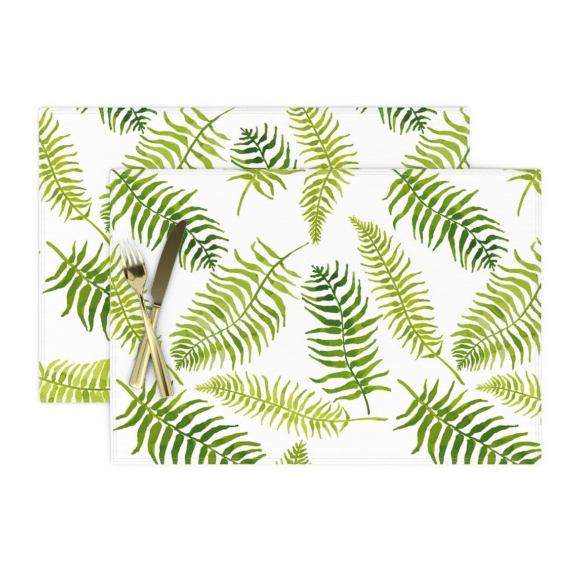 Green Placemats Set of 2 Fernilicious by Etsy