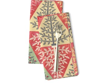 Juego de 2 servilletas de tela navideñas con diseño de luces navideñas, triángulos y estrellas navideñas, de palladinodesign.