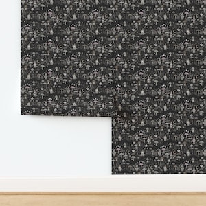Magic Gnomes Non-Pasted Wallpaper - Magical Forest Gnomes by misentangledvision - Dwarves Folklore Wallpaper Double Roll by Spoonflower