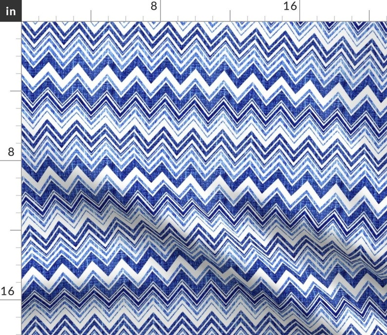 Denim Chevron Modern Home Decor Blue White Cloth Napkins by Spoonflower Set of 2 Zig Zag Dinner Napkins - Chevron Blue by joanmclemore
