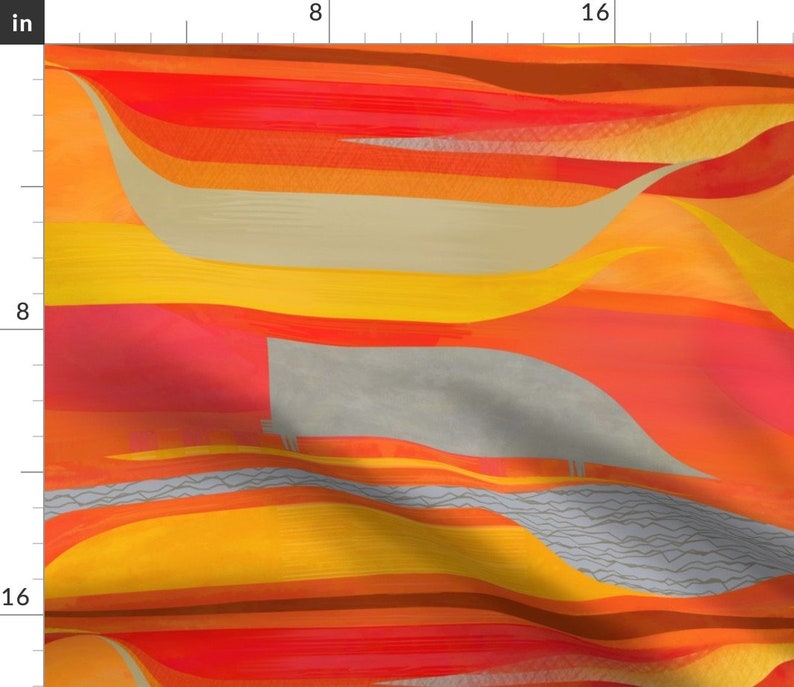 Painting by wren/_leyland Mid Century Modern Table Runner Abstract Minimalism Art Cotton Sateen Table Runner by Spoonflower Plateau