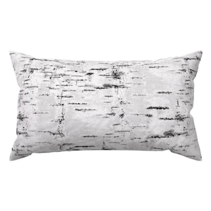 Woodland Accent Pillow - Birch Bark  by katevasilchenko - Birch Trees White Gray Neutral Birch  Rectangle Lumbar Throw Pillow by Spoonflower