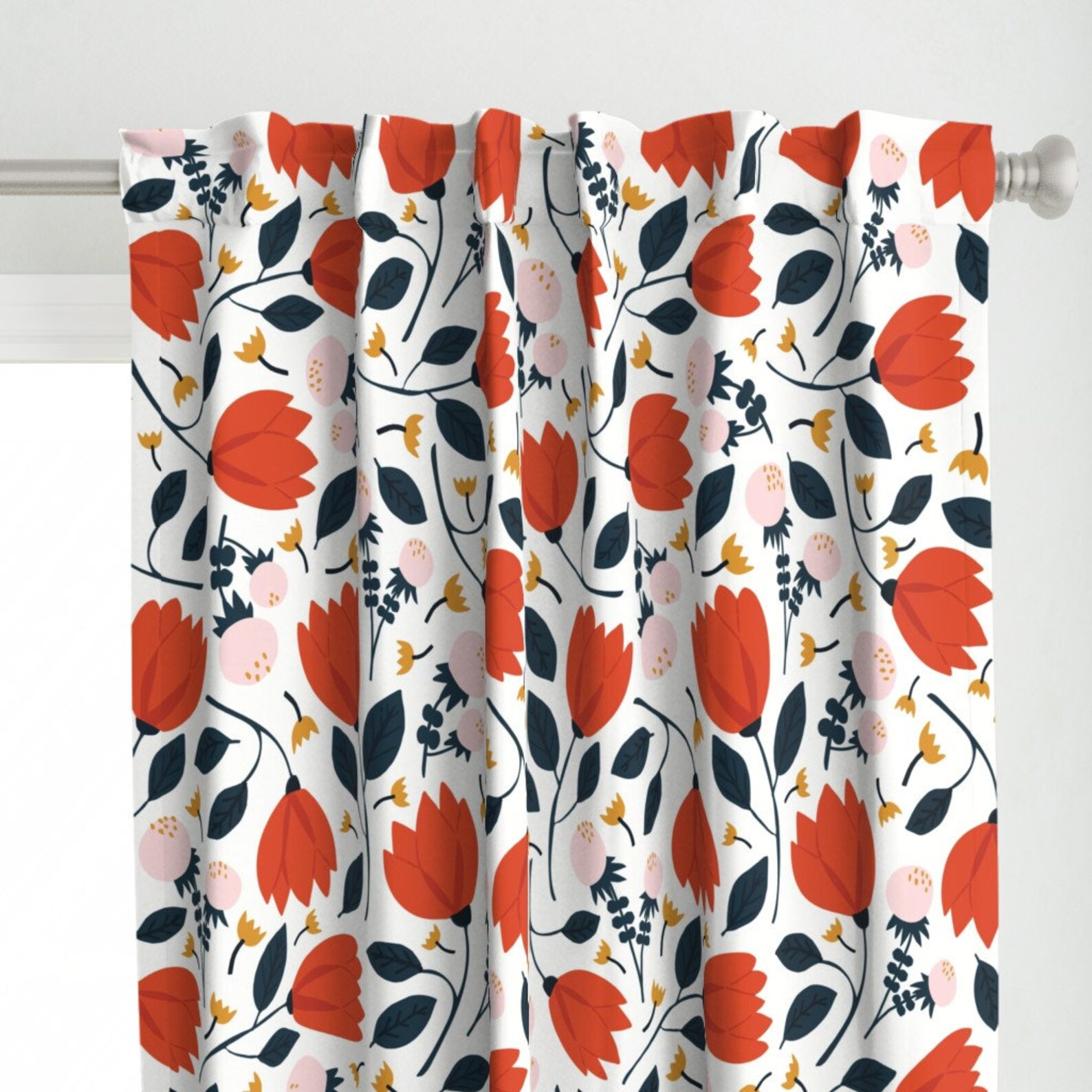 Floral Curtain Panel Summer Garden Floral Medley Jumbo by Etsy