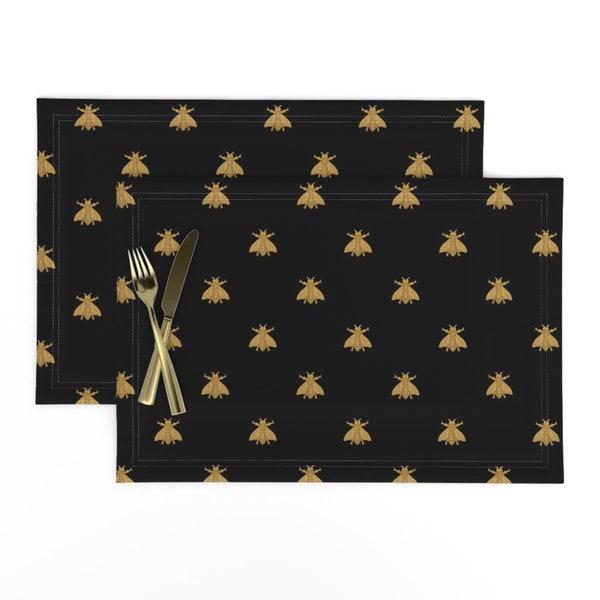 Black Gold Placemats Etsy