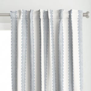 Preppy Blue Stripes Curtain Panel - Clarabelle Stripes by danika_herrick - Rococo Baroque Granny Chic Custom Curtain Panel by Spoonflower