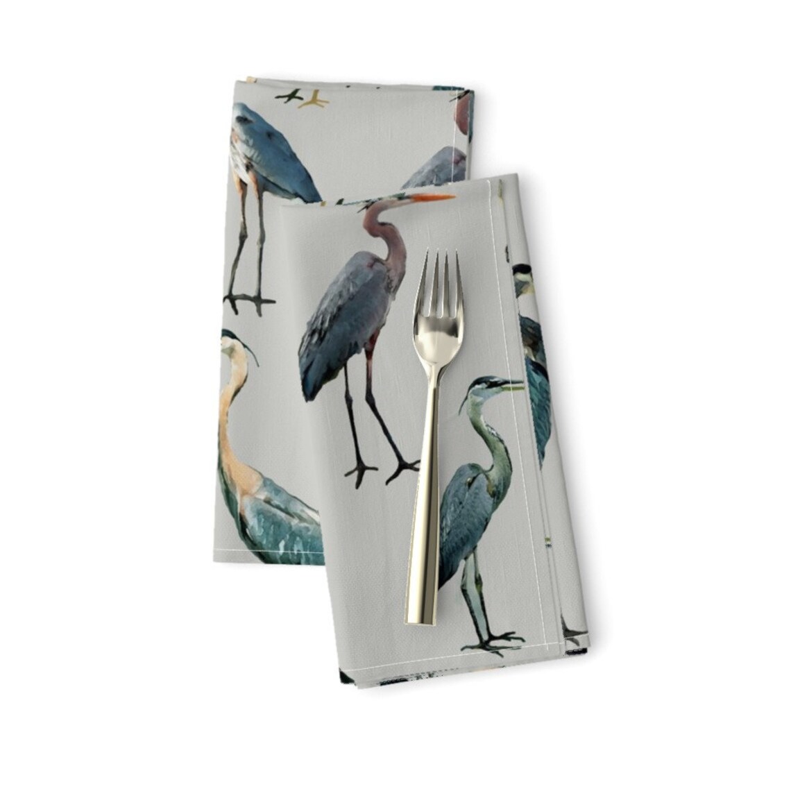Coastal Dinner Napkins set of 2 Blue Herons on Light Gray Etsy