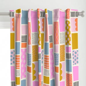 Stripes Curtain Panel - Colorful Blocks by sandra_hutter_designs - Multi Pattern Multi Colored Playful Custom Curtain Panel by Spoonflower