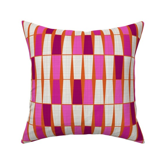 pink and orange throw pillows