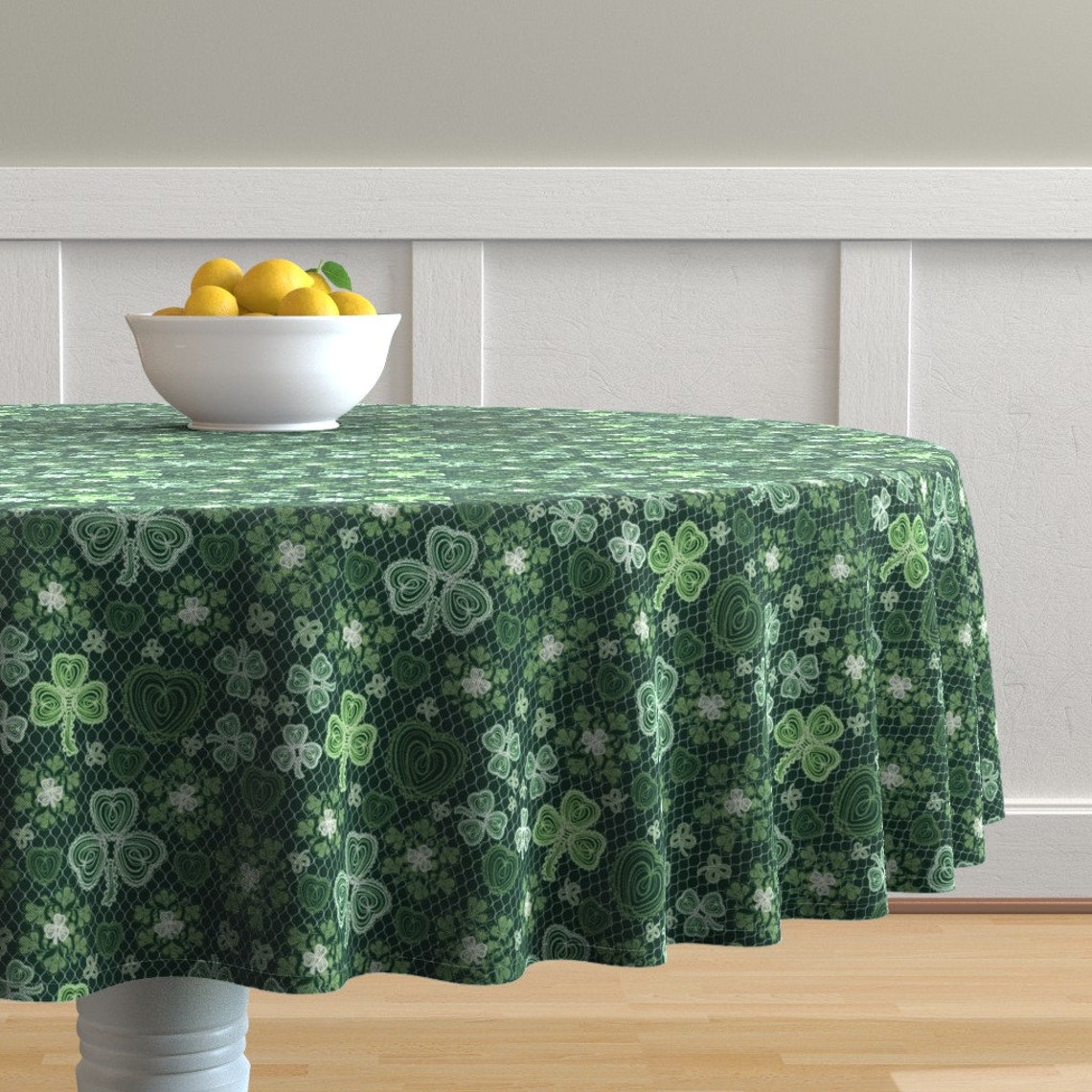 St Patrick's Day Round Tablecloth Irish Lace Design by Etsy