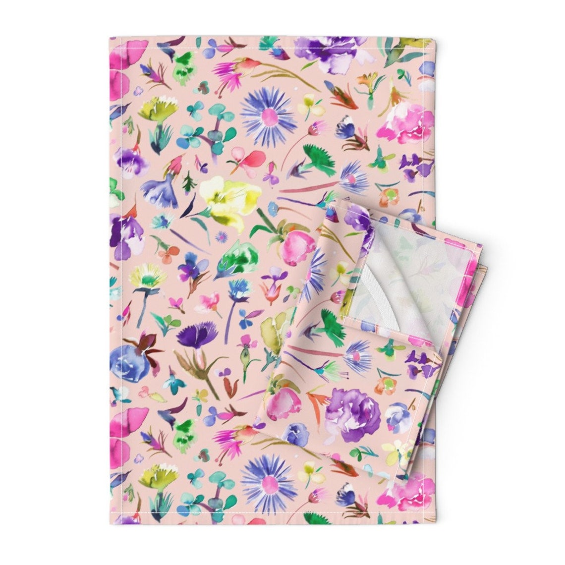 Floral Tea Towels set of 2 Flower Buds by Ninoladesign Etsy UK