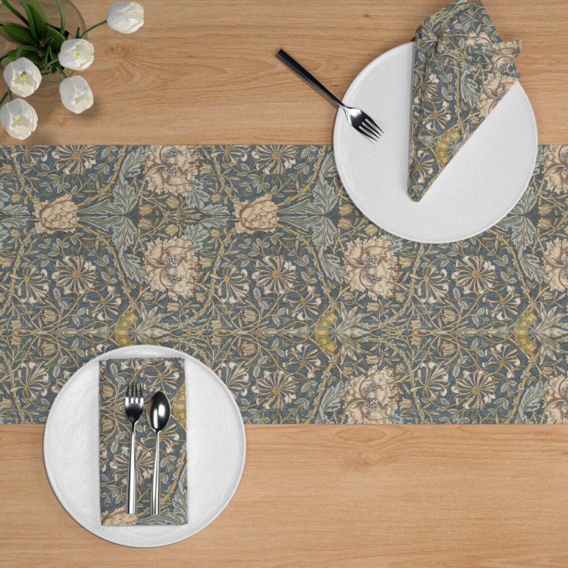 Arts and Crafts Table Runner Morris Neutral by Etsy