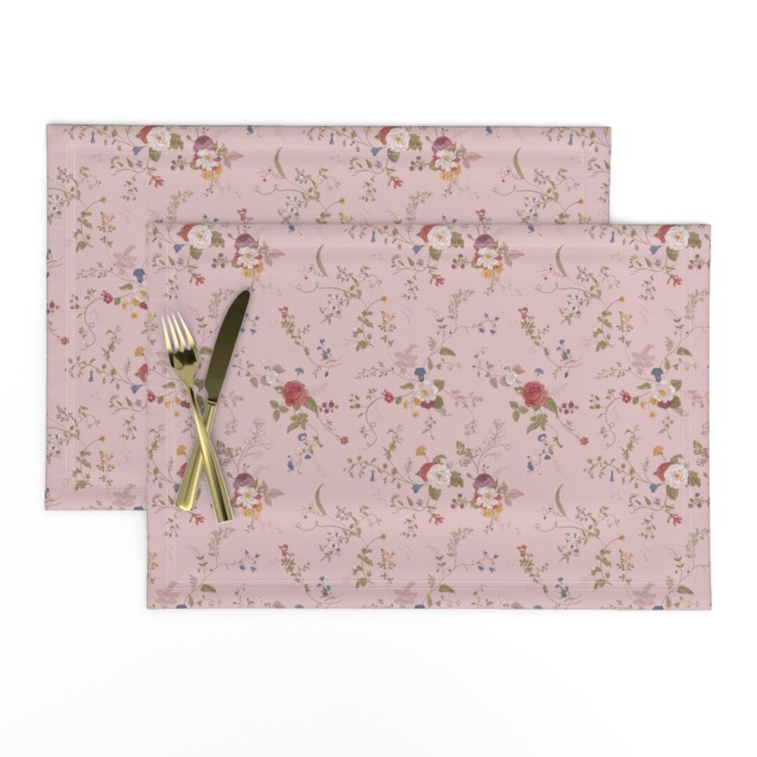 Victorian Inspired Placemats set of 2 Victorian Dusty Rose Etsy