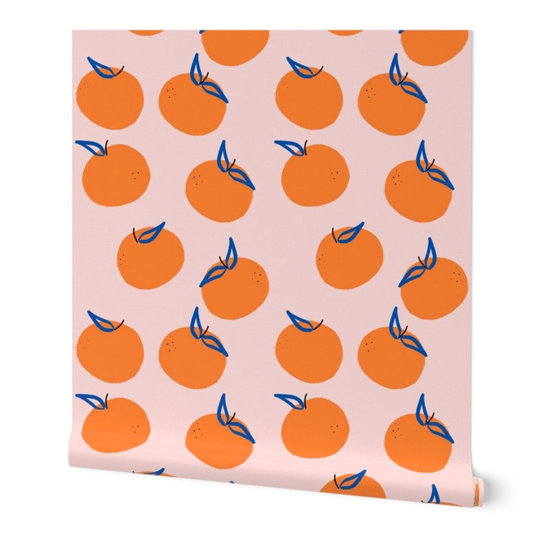 Pink Wallpaper Clementines Large Scale by Tarareed Etsy