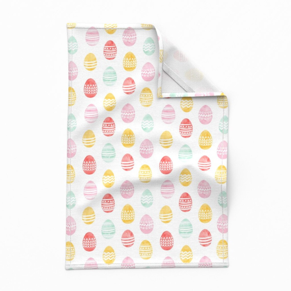 Easter Tea Towels Set of 2 Easter Eggs Watercolor Multi Etsy