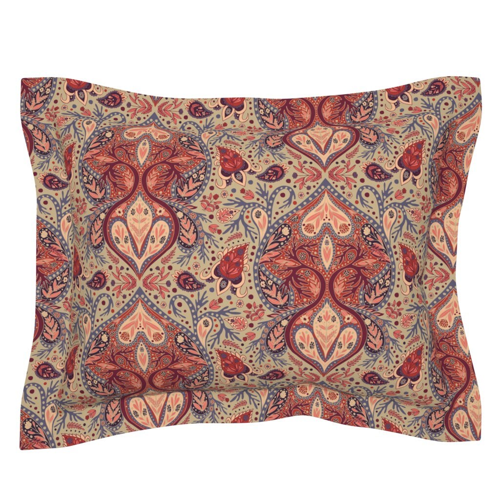 Ornate Paisley Pillow Sham Autumn Paisley by somecallmebeth Etsy