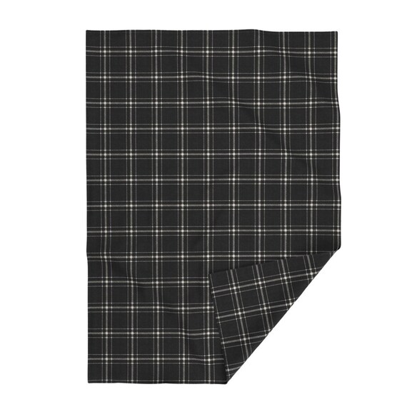 Black Plaid Throw Blanket Black Plaid by Sugarpinedesign Dark Academia Winter Tartan Beige Check Throw Blanket With Spoonflower Fabric Etsy