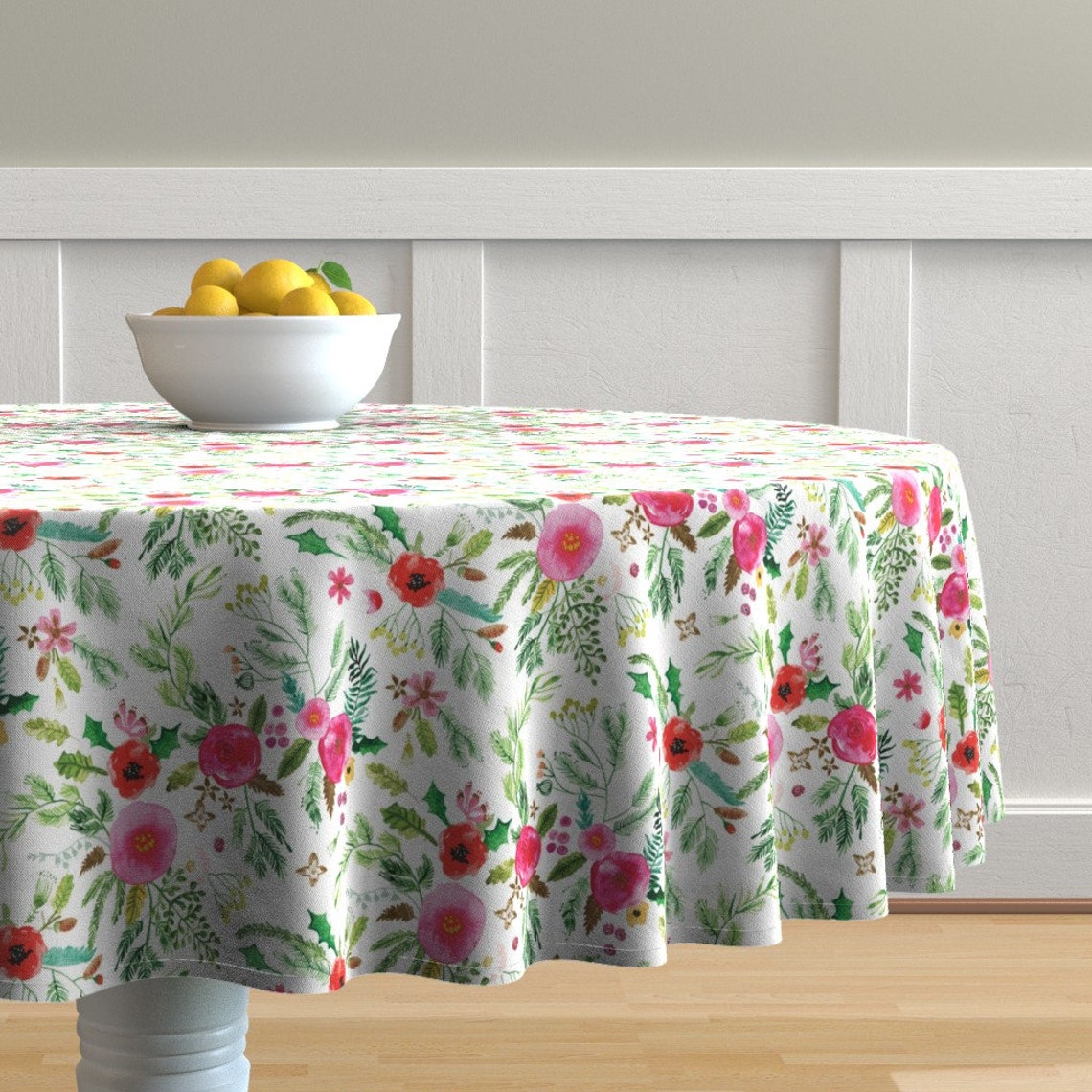 Vintage Floral Round Tablecloth Nol Forest by Etsy