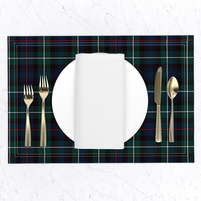 Tartan Placemats set of 2 Mackenzie Tartan Plaid by Etsy