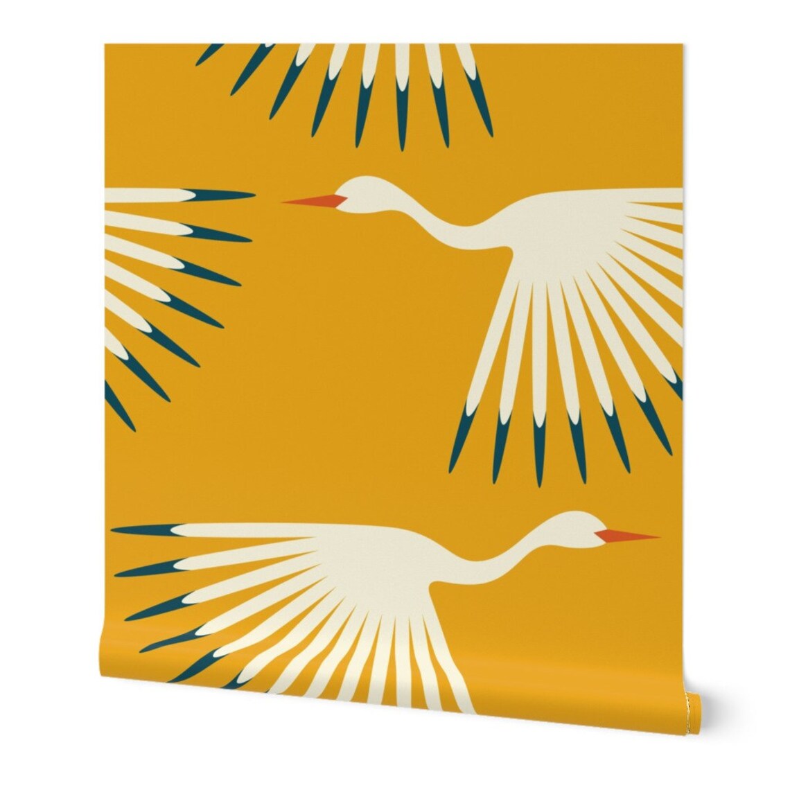 Deco Cranes Wallpaper Art Deco Cranes by Katerhees Bird | Etsy